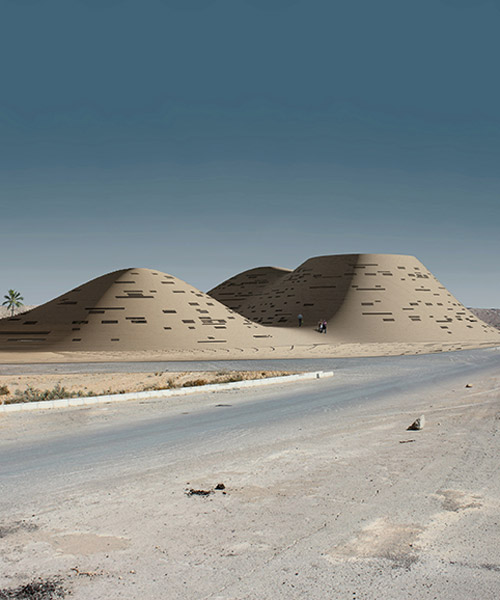 hajizadeh & associates's complex in iran merges with the environment resembling sand dunes