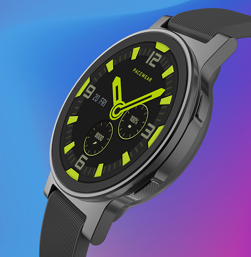 michael young designs amphibious smartwatch with an AMOLED HD screen for PACEWEAR