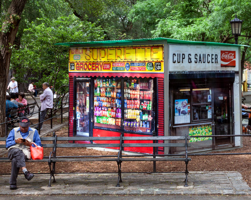 vanishing 'mom & pops' stores reappear like ghosts in the middle of a NY park