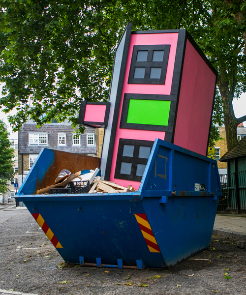 richard woods abandons his holiday home in a roadside skip in london