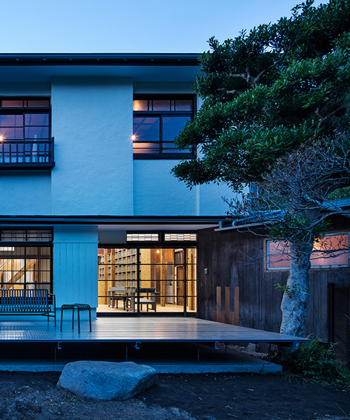 schemata architects contrasts organic and inorganic elements in japanese house renovation