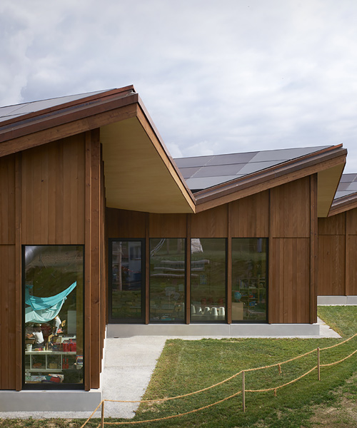 skop's self-sufficient school in switzerland also provides energy for 50 households