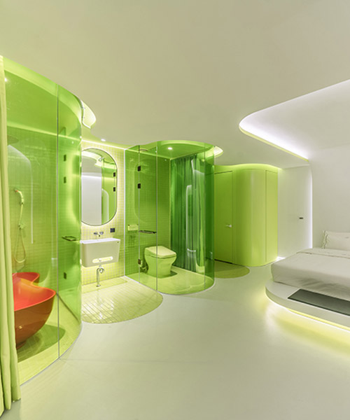 SML's lime-green suite resembles a futuristic spaceship cabin