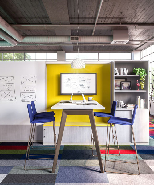 steelcase's share it collection allows creating both shared and private offices