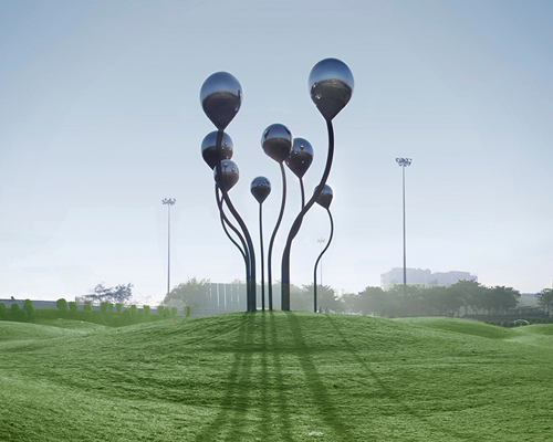 vibhor sogani's steel 'sprouts' art installation represents the growing image of india
