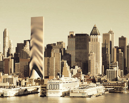 àut studio proposes a draping-like high rise building in new york city