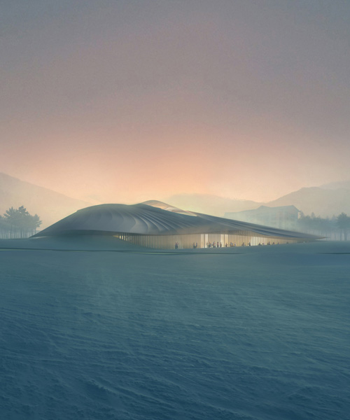 MAD's yabuli conference centre mimics the snow-capped mountains of northeastern china