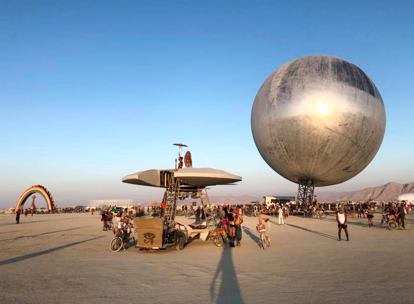 bjarke ingels and jakob lange's giant reflective 'ORB' at burning man