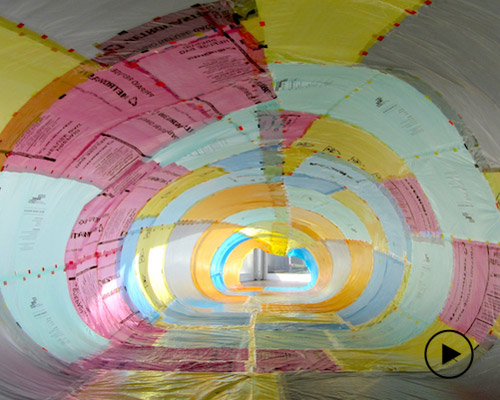 brydee rood creates a gigantic windsock sculpture to explore the issue of plastic pollution