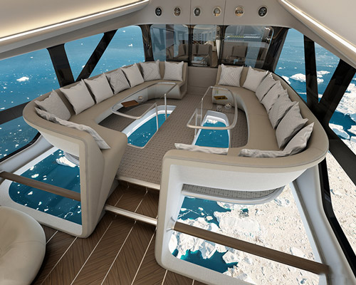 design Q unveils luxury cabin design for hybrid air vehicles airlander 10 at farnborough air show