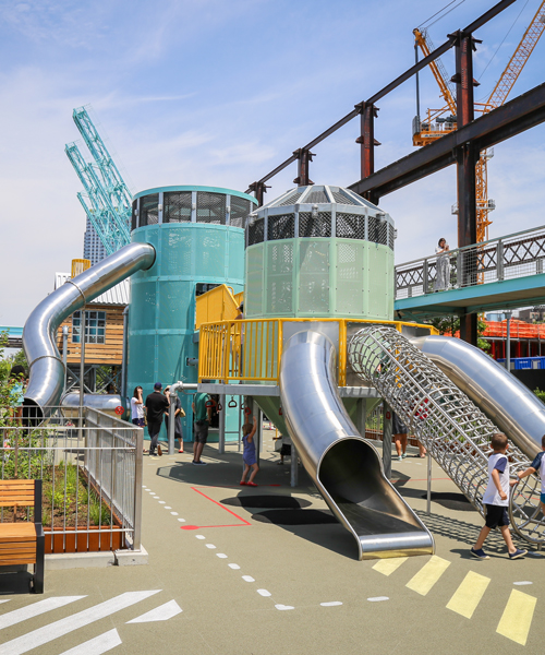 williamsburg's sweetwater playground has the domino sugar factory in its DNA