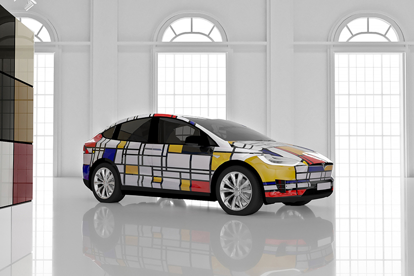 vasily klyukin conceptualizes cars as piet mondrian canvases