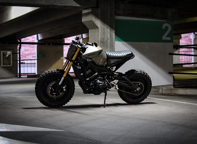 droog moto's ferocious yamaha scrambler is the ideal ride for trails and city streets