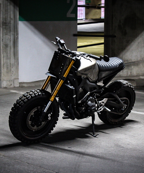 droog moto's ferocious yamaha scrambler is the ideal ride for trails and city streets