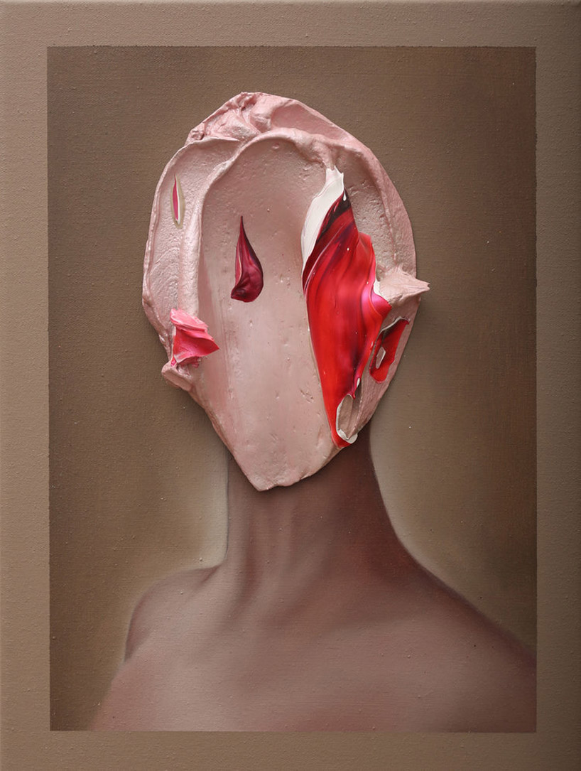 artist smears thick layers of flesh-toned acrylics to create faceless portraits fabio la fauci is it you?