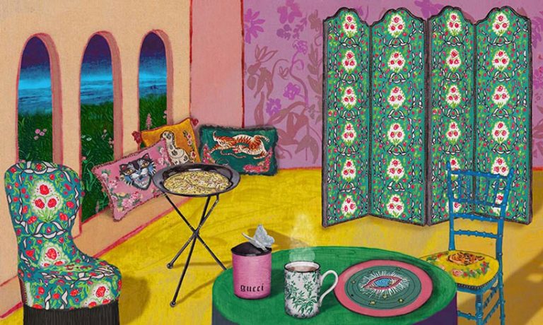 the gucci décor 2018 collection captures a rich history of italian artisans