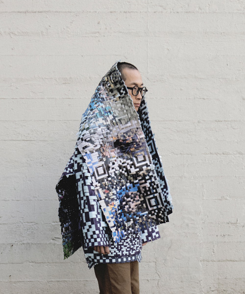 julie helles eriksen's woven QR code garment merges physical with digital