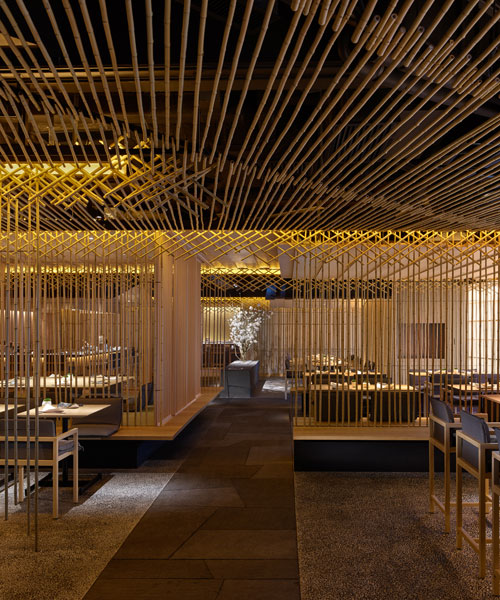 kengo kuma builds hong kong's také restaurant entirely out of bamboo