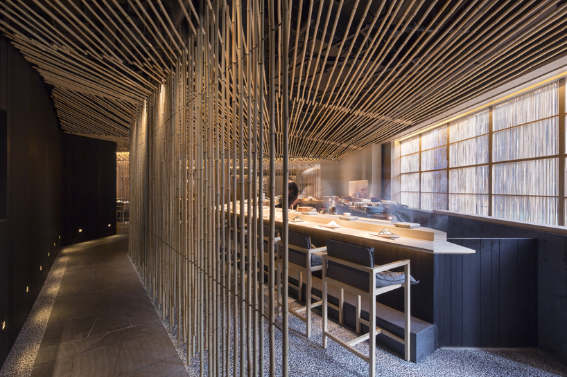 kengo kuma builds hong kong's také restaurant out of bamboo