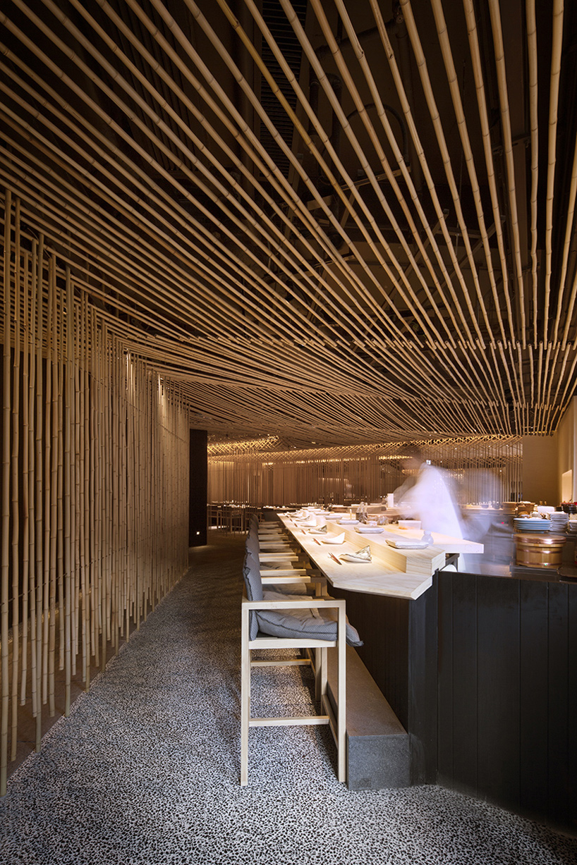 kengo kuma builds hong kong's také restaurant out of bamboo