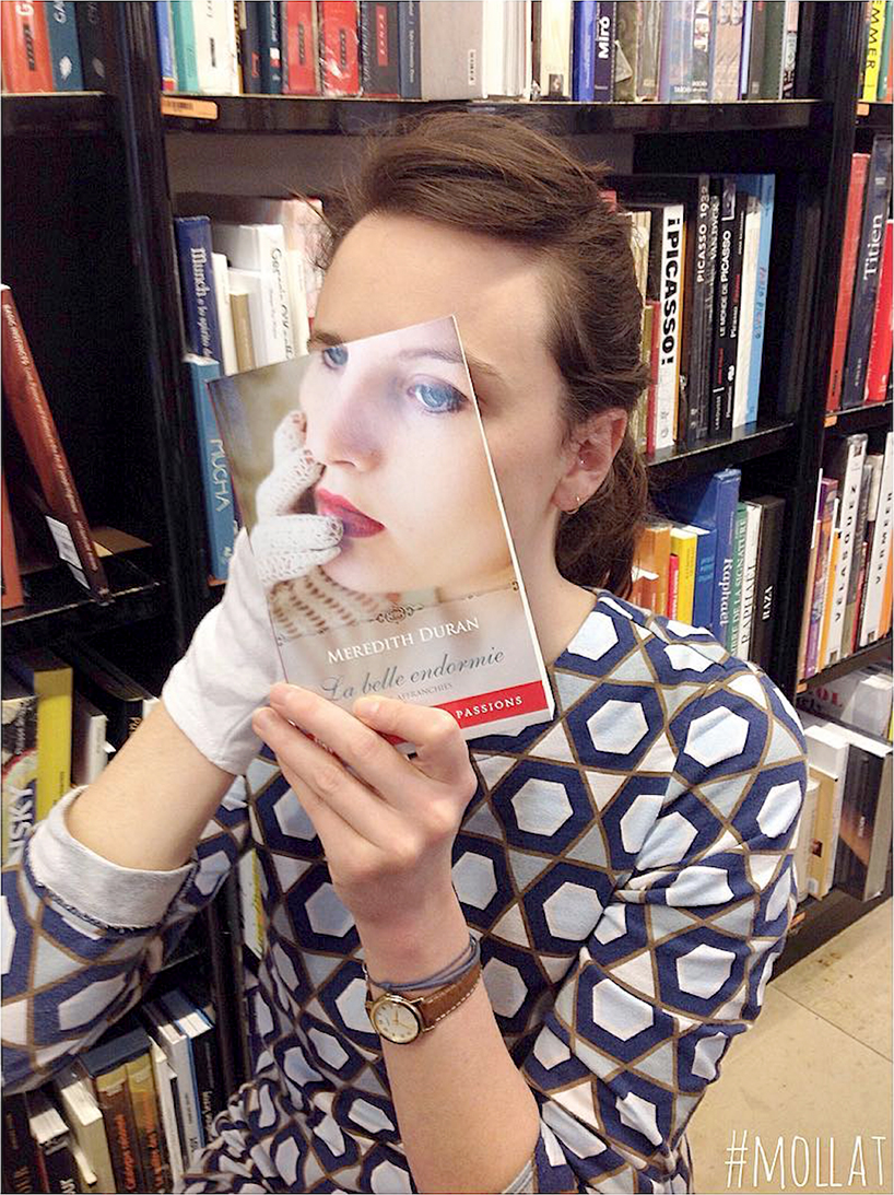 french bookstore takes on instagram by blending people's faces with book  covers