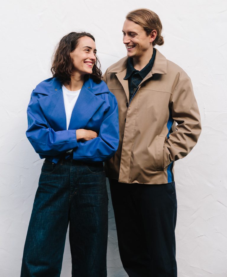 okewa weaves waterproof rainwear from 100 recycled plastic bottles