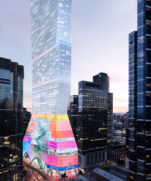 OMA reveals '24/7 vertical city' proposal for southbank by beulah tower in melbourne