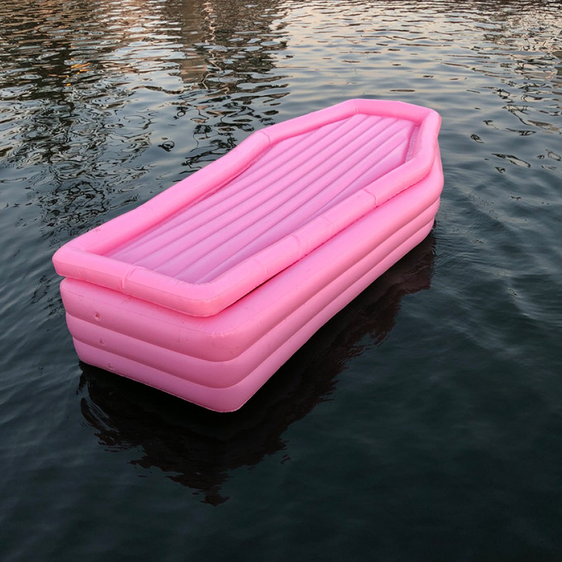 Casket store pool float