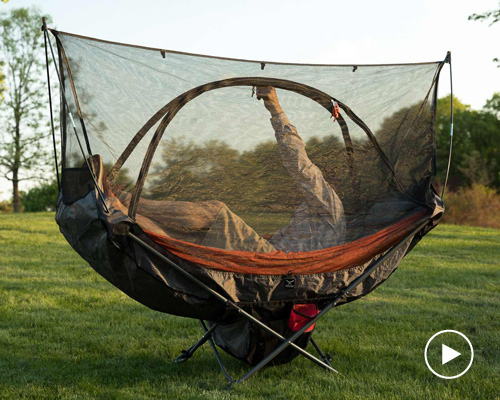 mock ONE: world's first compact folding hammock sets up without trees
