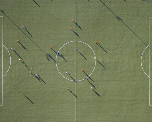 stephan zirwes' orthogonal 'football' series creates an abstraction of the field