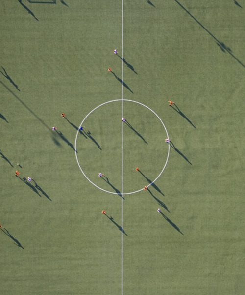 stephan zirwes' orthogonal 'football' series creates an abstraction of the field