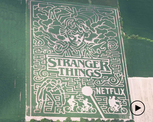 this american corn field has brought to life a 20-acre 'stranger things' maze design