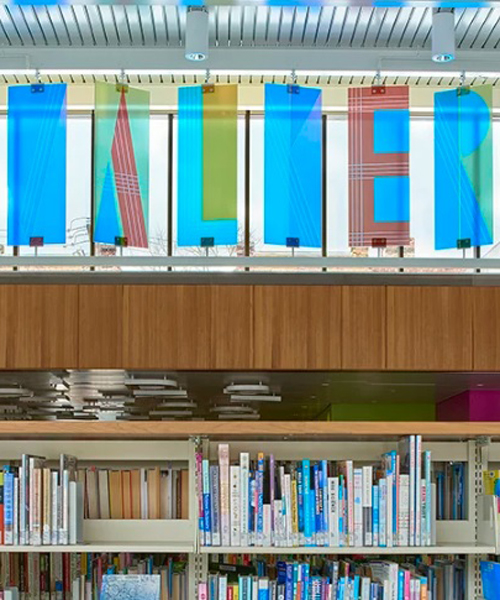 studio tylevich designs rotating art installation in a renovated american library