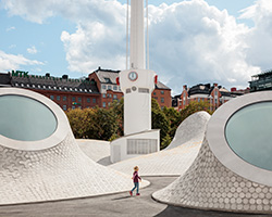 underground art museum 'amos rex' transforms helsinki square into landscape of skylights