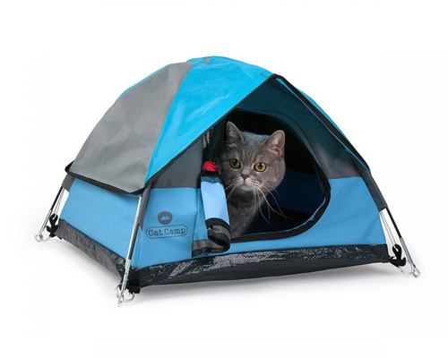 camping cats get their fill with these miniature sized feline-friendly outdoor tents