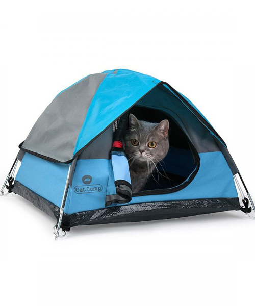 camping cats get their fill with these miniature sized feline-friendly outdoor tents