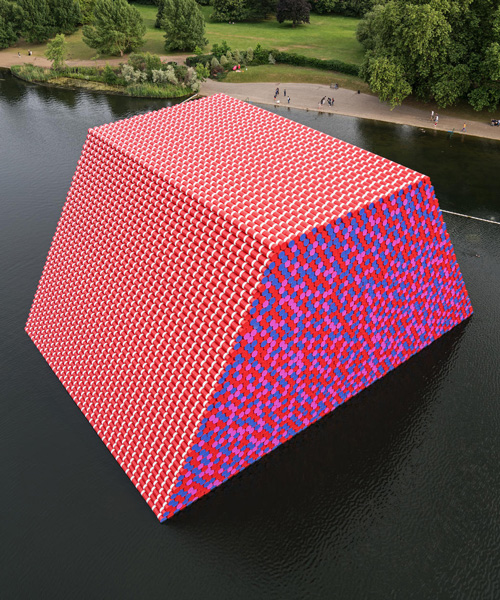 christo will pay to deep clean london’s serpentine lake once mastaba sculpture is removed