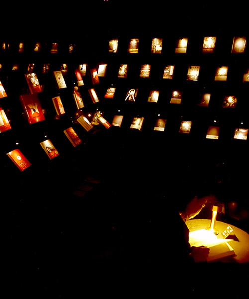 a dark library where every single book has its own light, by chu chih-kang