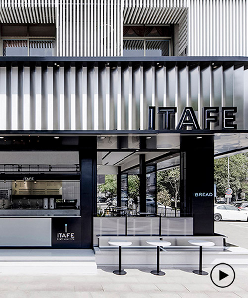 daylab's ITAFE tea shop in yiwu, china, features openable façade