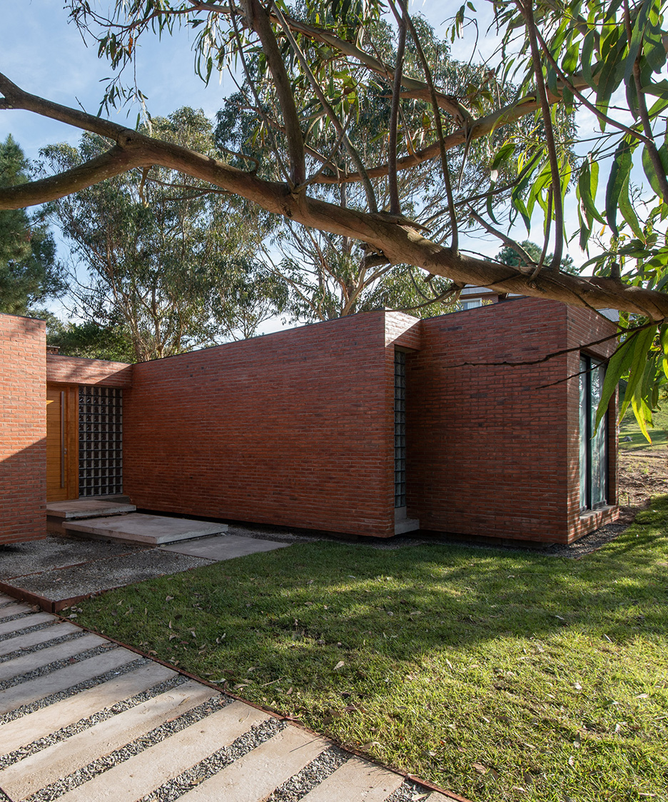 estudio galera uses a variety of bricks and bonds to form 'rincon house' in argentina