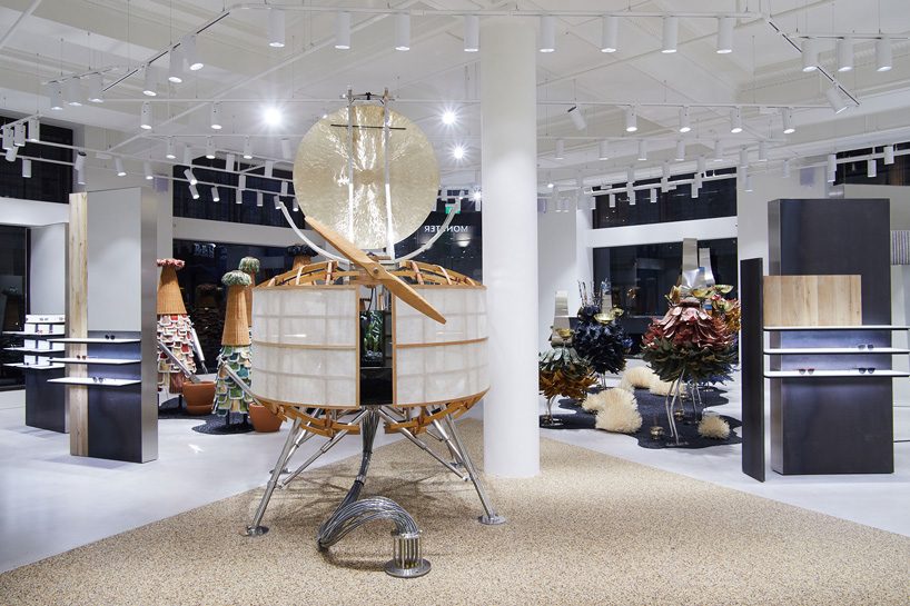 larger-than-life aliens practice their kung fu skills in gentle monster's london store