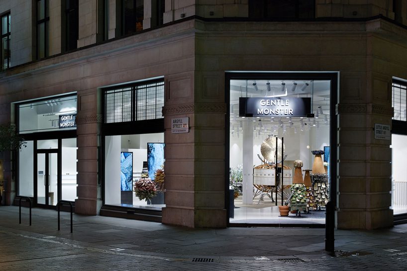 larger-than-life aliens practice their kung fu skills in gentle monster's london store