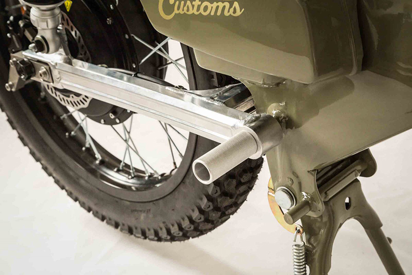 the honda e CUB2, an electric motorcycle by shanghai customs designboom