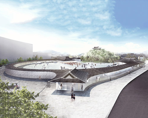 ida & billy proposes a ring with vernacular roof to embrace korean memorial park