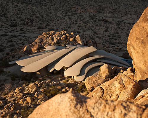 the sculptural 'desert house' in joshua tree, california is photographed by lance gerber