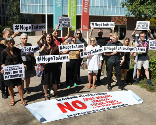 artists have personally removed their work from london’s design museum in protest of airshow event