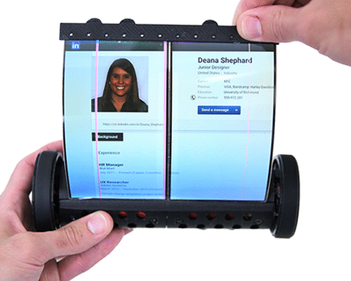 MagicScroll is a flexible, touch-screen tablet that can roll and scroll