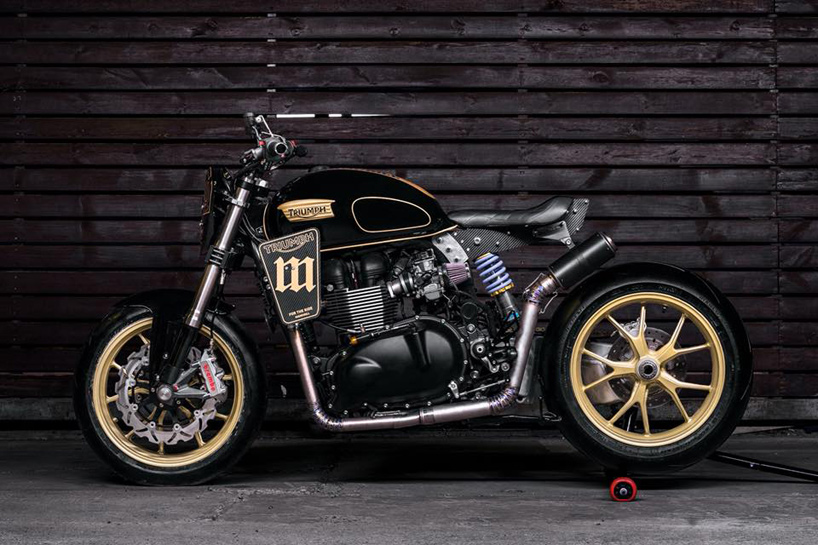 mandrill garage propels custom triumph T100 motorcycle into the future