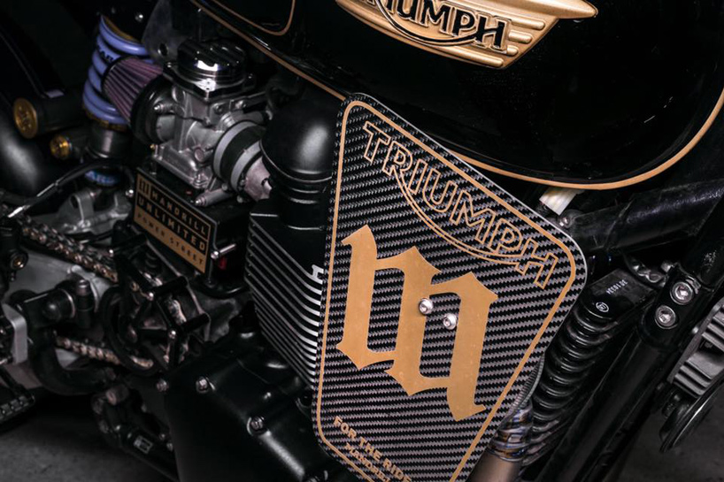 mandrill garage propels custom triumph T100 motorcycle into the future