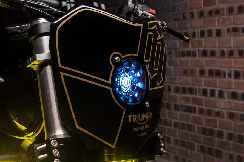mandrill garage propels custom triumph T100 motorcycle into the future